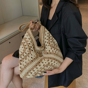 - Fashion Handmade Straw Woven Women's Shoulder Bag - handbags at TFC&H Co.