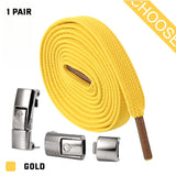 Gold - Press Lock Shoelaces Without Ties - shoelaces at TFC&H Co.
