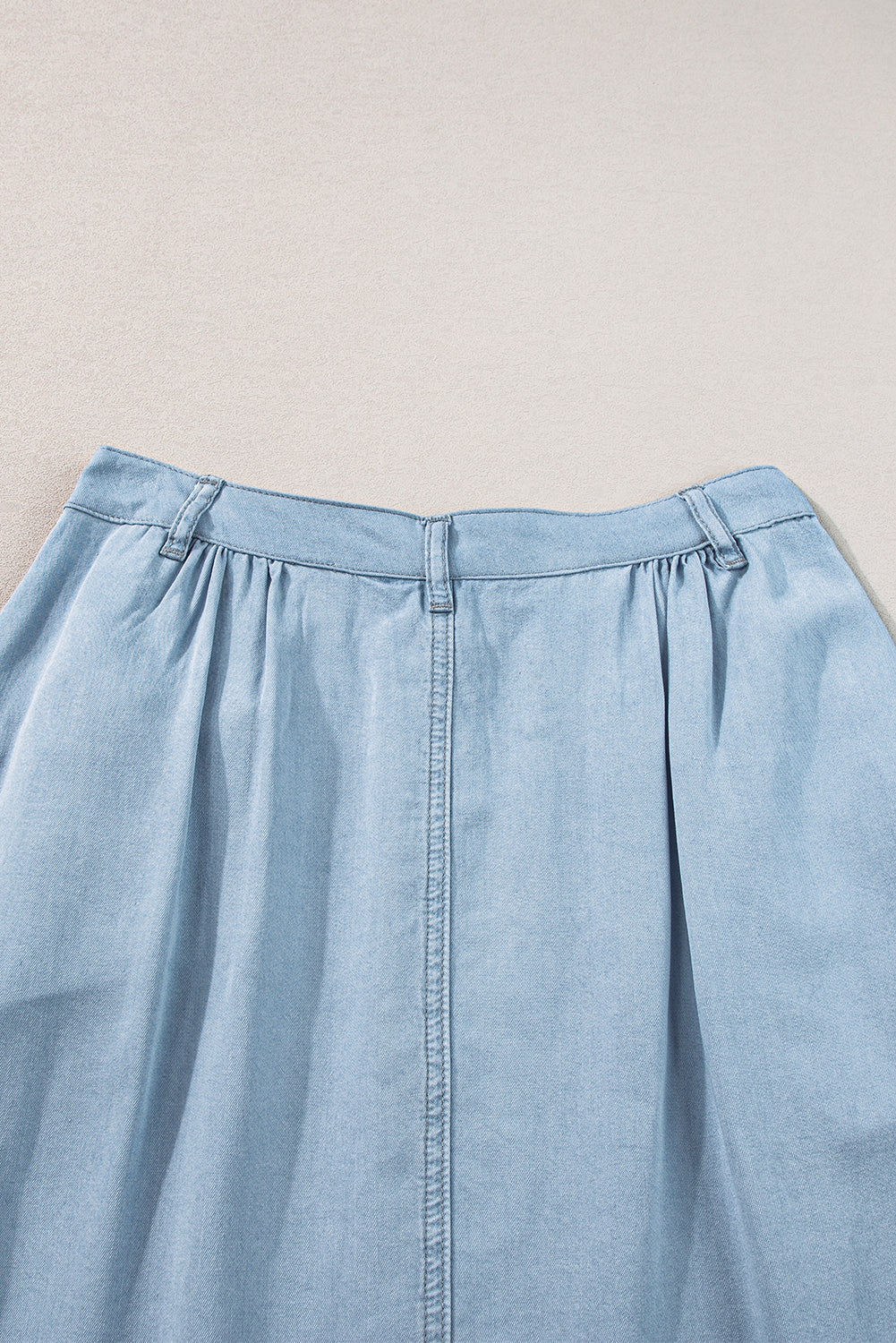 - Mist Blue Fully Buttoned Women's Denim Skirt - womens maxi skirt at TFC&H Co.