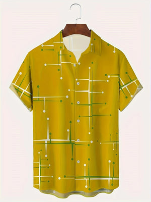 Yellow - Summer Menswear Stylish Button Up Shirt - mens button up shirt at TFC&H Co.