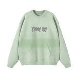 Light Green - Teddy Rip Word Streetwear Unisex Colored Gradient Washed Effect Pullover - unisex sweaters at TFC&H Co.