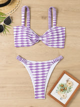 Purple - Sexy Striped Summer Beach Bikini Set for Women - womens bikini at TFC&H Co.