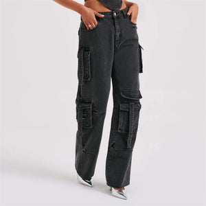 Black Pants Pants - Women's American-style Low Waist 3D Pocket Stitching Jeans, Vest, or Outfit Set - womens jeans at TFC&H Co.