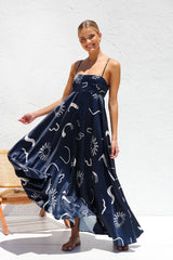 Navy Blue - Summer Slim Fit Long Suspender Dresses For Women - womens dress at TFC&H Co.