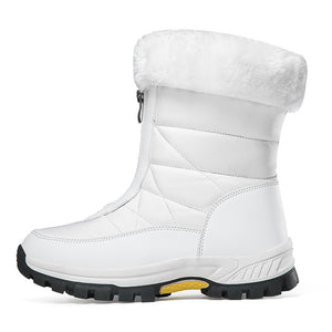 White Lightweight Zipper Women's Snow Boots - women's boot at TFC&H Co.