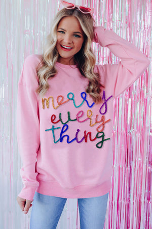 Peach Blossom - Merry every Thing XL 100%Polyester - Holly Jolly Round Neck, or Merry & Bright Christmas Sweater, or Other various Fall & Christmas Themed Sweaters - womens sweater at TFC&H Co.