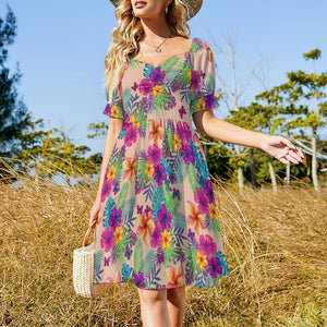 - Tropical Floral Women's Sweetheart Dress - women's dress at TFC&H Co.