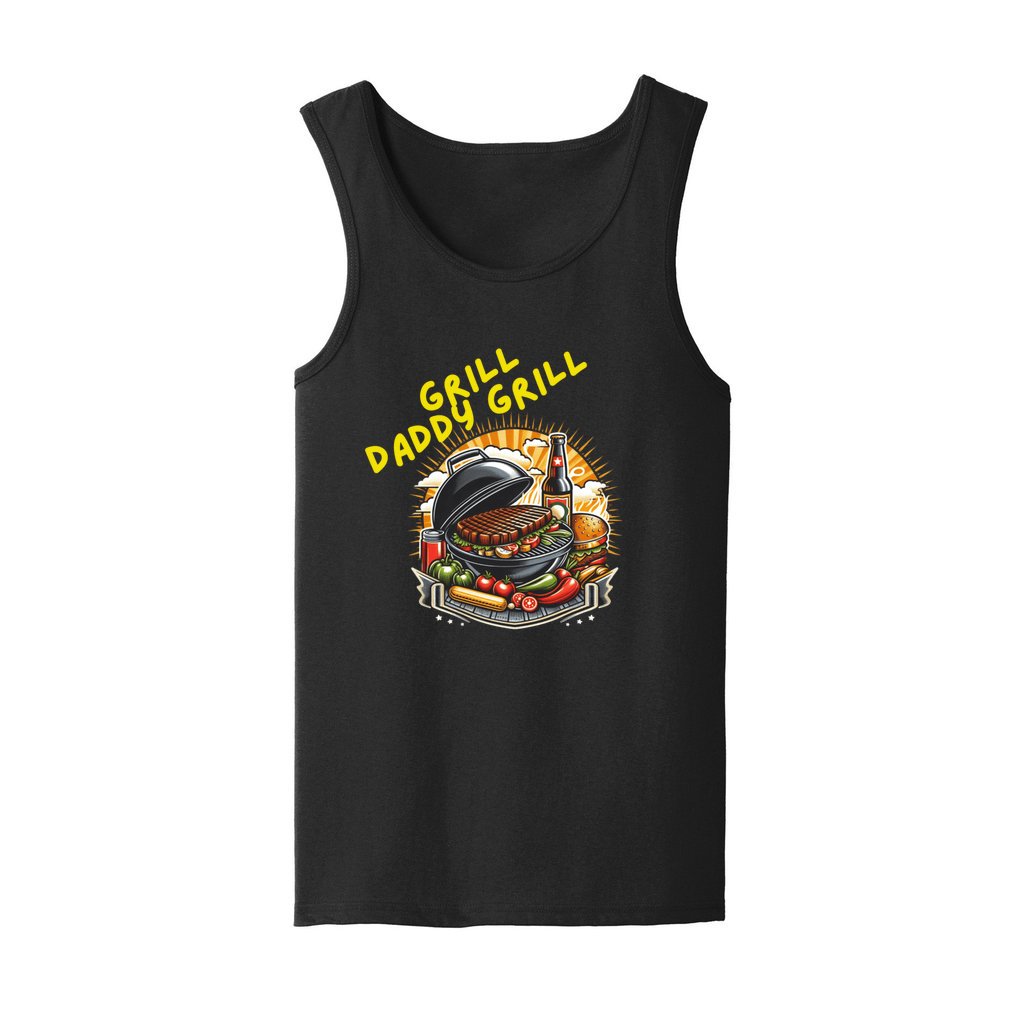 L Black - Grill Daddy Grill Men's Heavy Cotton Tank Top| Great Father's Day Gift - mens tank top at TFC&H Co.