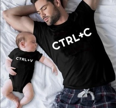 onesie black - Mommy and Me or Daddy and Me Crtl C and V T-shirts For Men, Women and Infant - unisex t-shirt at TFC&H Co.