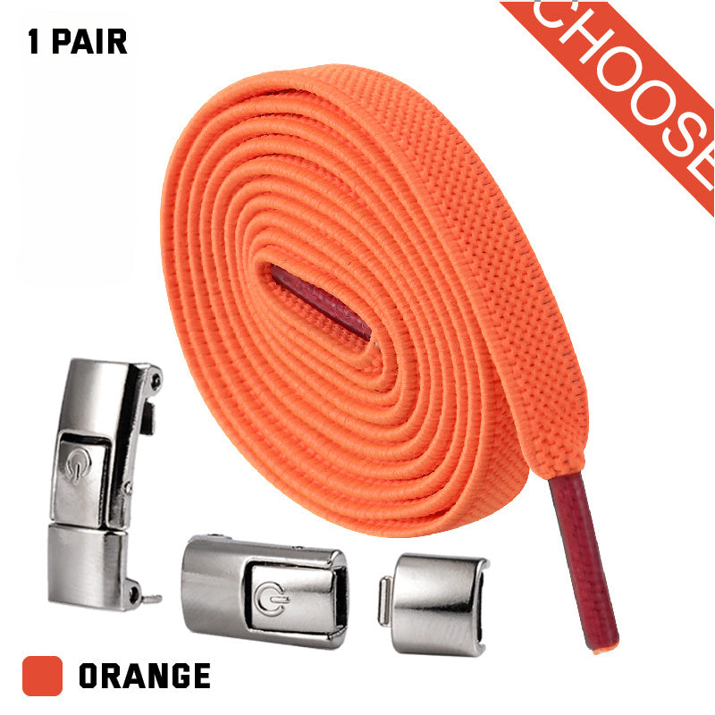 Orange - Press Lock Shoelaces Without Ties - shoelaces at TFC&H Co.