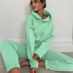 Green - Comfy Jogging Suits For Women - womens sweatsuit at TFC&H Co.