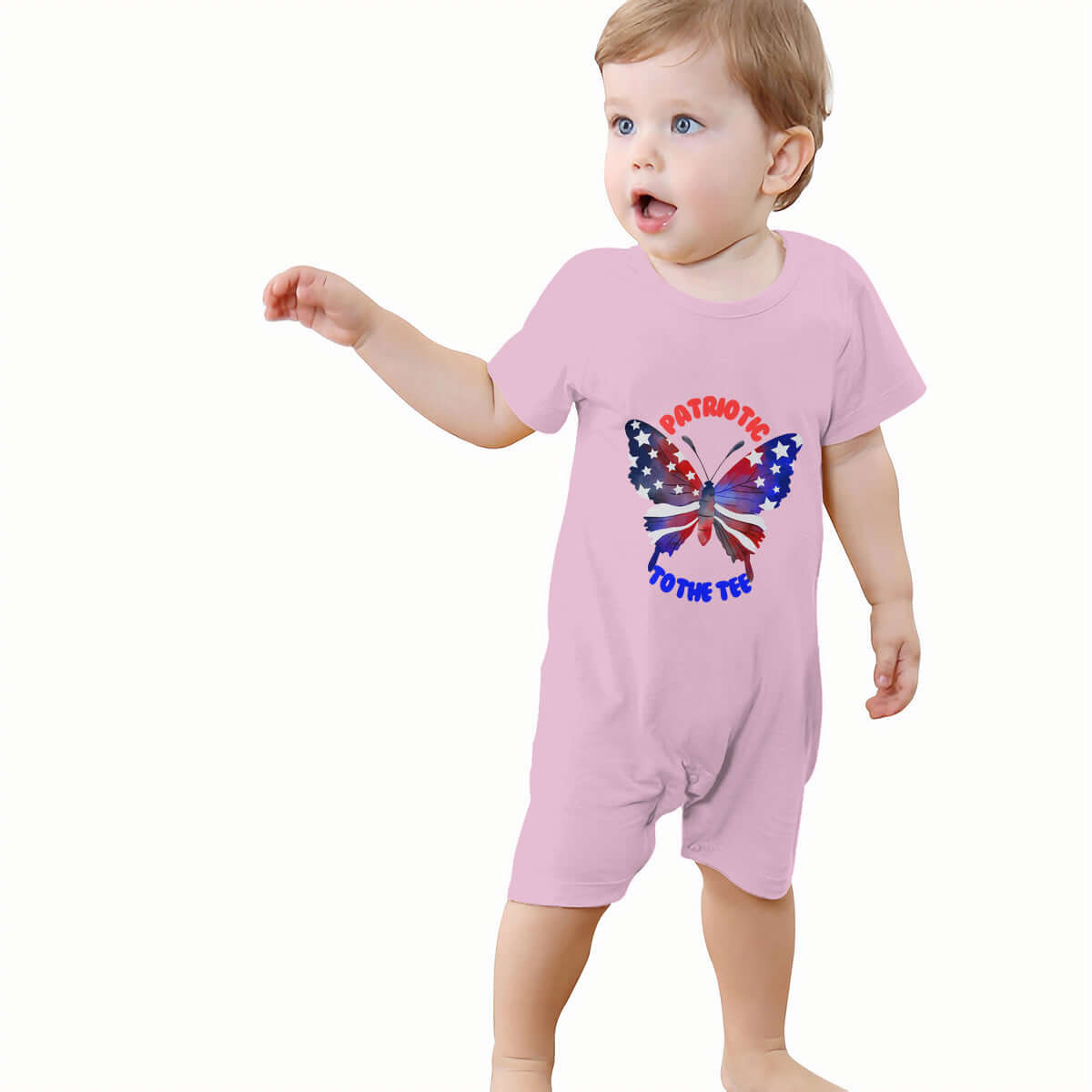 Pink - 4th of July Baby Short Sleeve Rompers Cute Onesies - Baby bodysuits at TFC&H Co.