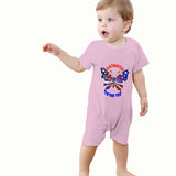 Pink - 4th of July Baby Short Sleeve Rompers Cute Onesies - Baby bodysuits at TFC&H Co.