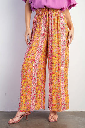 - Floral Print Gauze Palazzo Pants - womens palazzo pants at TFC&H Co.