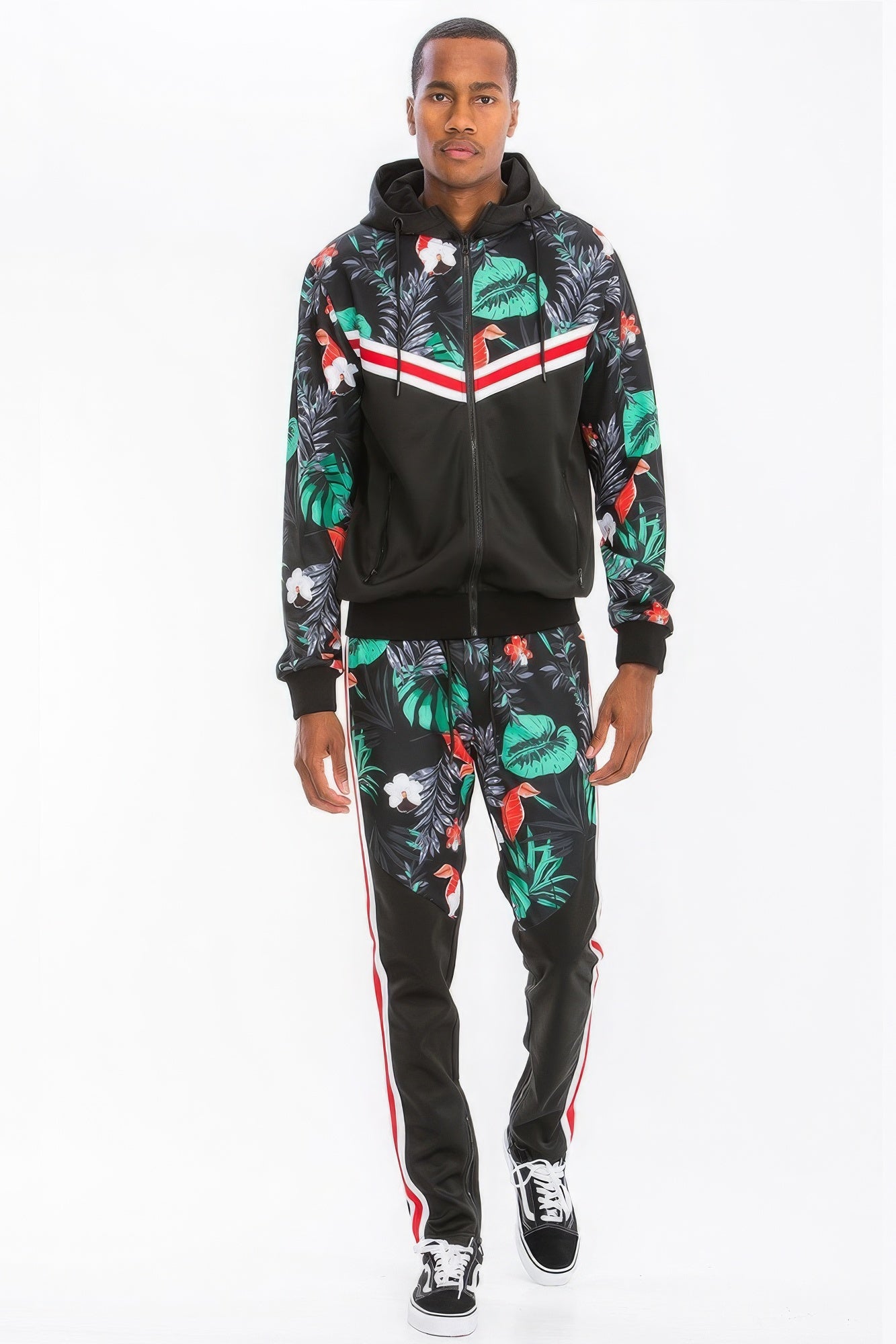 - 3 Bars Tropical Polyester Tracksuit - mens tracksuit at TFC&H Co.