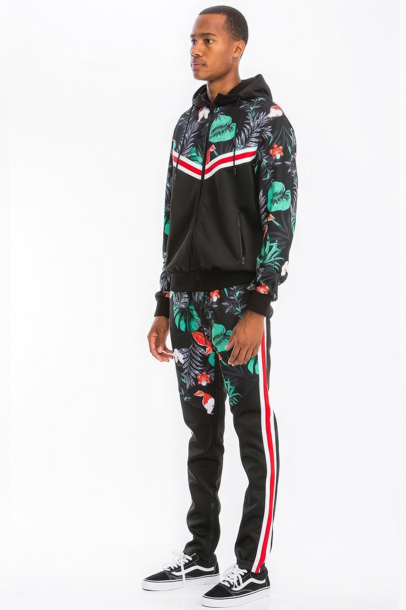 - 3 Bars Tropical Polyester Tracksuit - mens tracksuit at TFC&H Co.