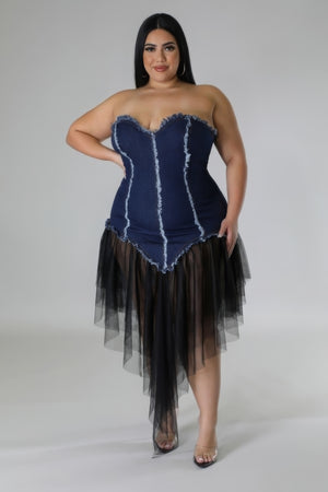 - Tulle Women's Plus Size Denim Dress - womens plus size dress at TFC&H Co.