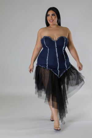 - Tulle Women's Plus Size Denim Dress - womens plus size dress at TFC&H Co.