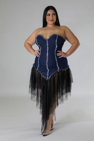 - Tulle Women's Plus Size Denim Dress - womens plus size dress at TFC&H Co.