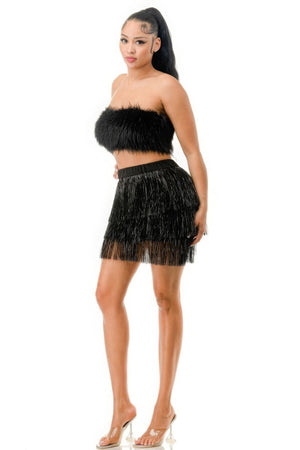 - Fringe Metallic Skirt - womens skirt at TFC&H Co.