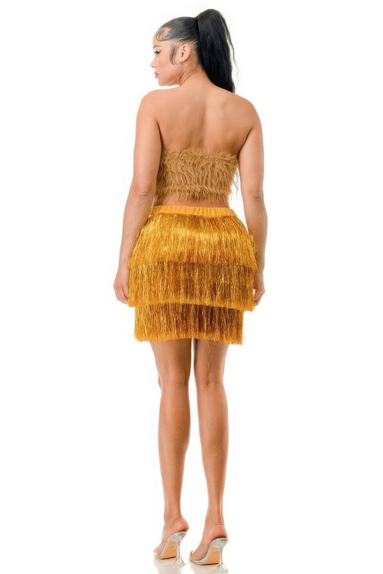 - Fringe Metallic Skirt - womens skirt at TFC&H Co.