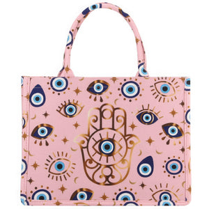 - Evil Eye Hamsa Print Tote Bag - Tote bags at TFC&H Co.