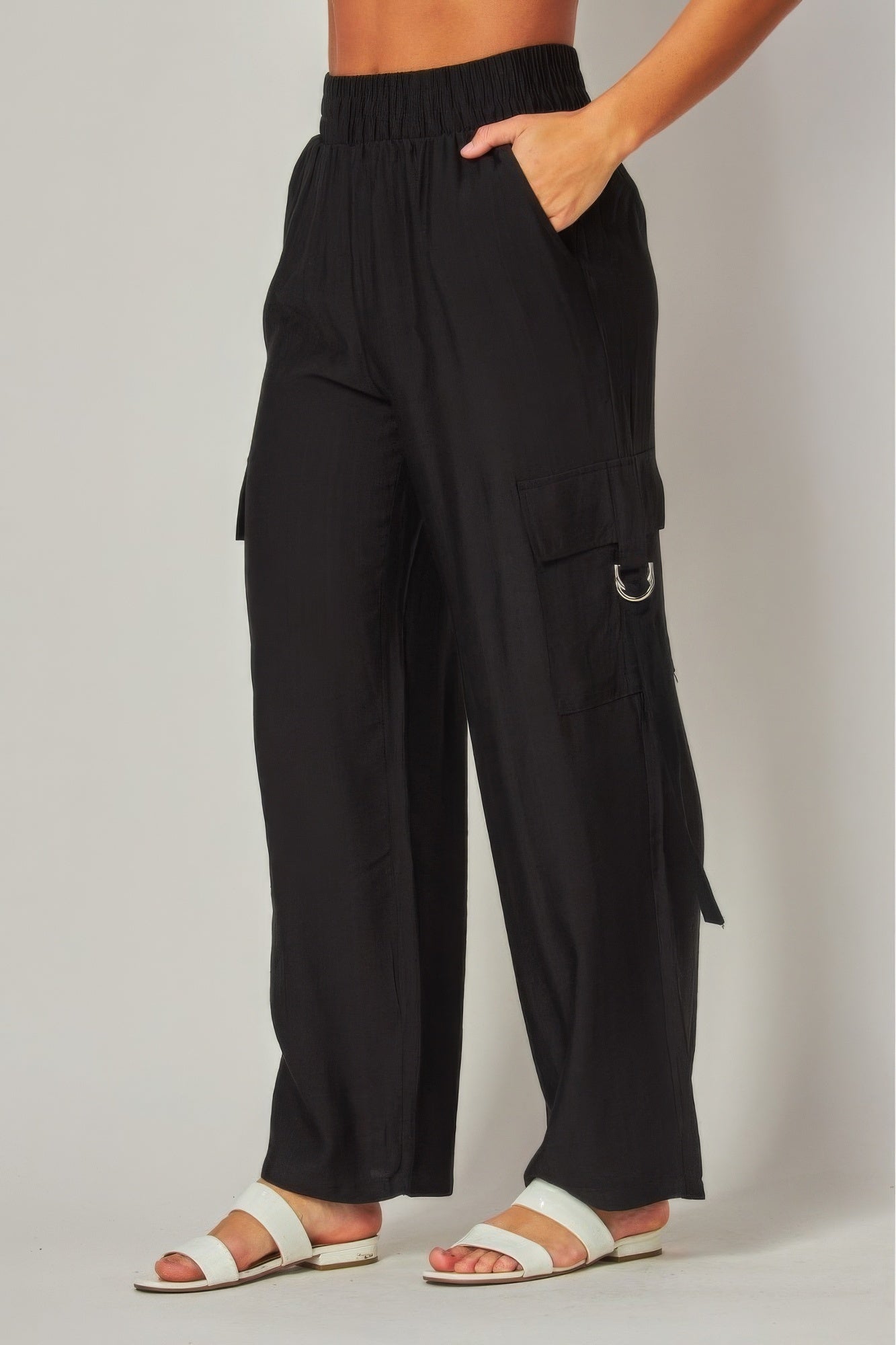 - Linen Wide Leg Cargo Pants - womens pants at TFC&H Co.