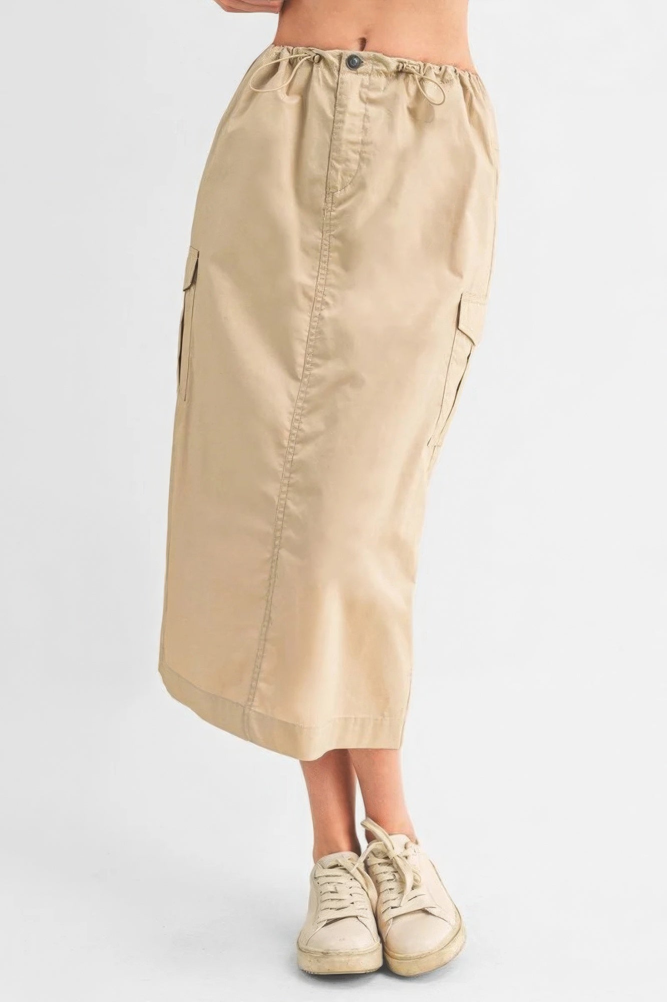 - Cargo Drawstring Midi Skirt - womens skirt at TFC&H Co.