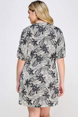 - Voluptuous (+) Plus Botanical Print Front Tie Plus Size Dress - womens dress at TFC&H Co.