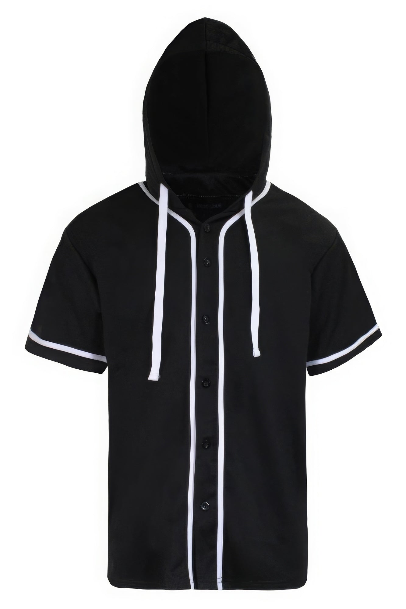 Black - Hooded Baseball Jersey - mens baseball jersey at TFC&H Co.