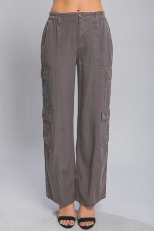 - Full-length Women's Tencel Pants With Cargo Pockets - womens pants at TFC&H Co.