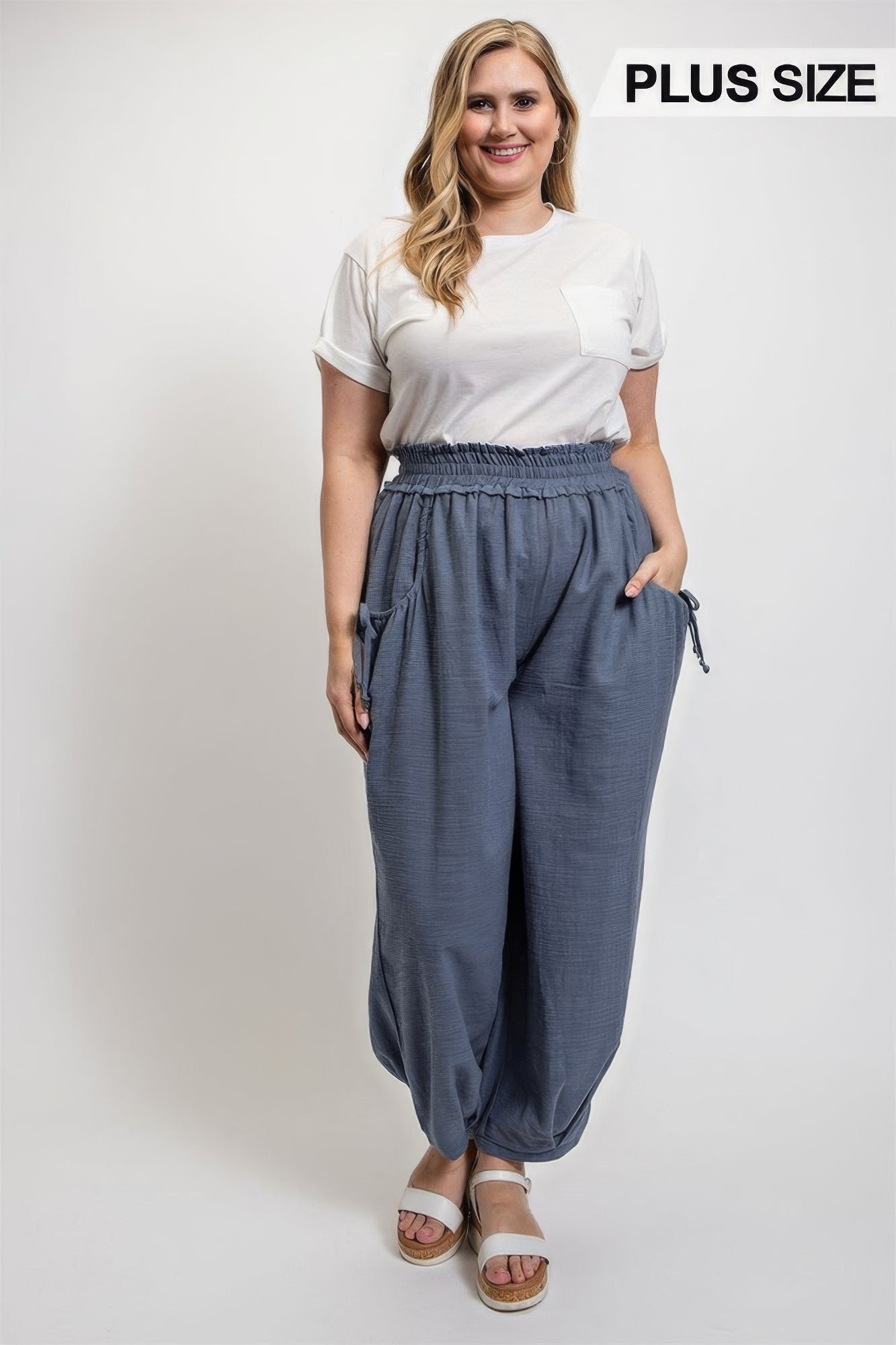 Voluptuous (+) Voluminous Relaxed Fit Plus Size Pant With Side Pocket for Women