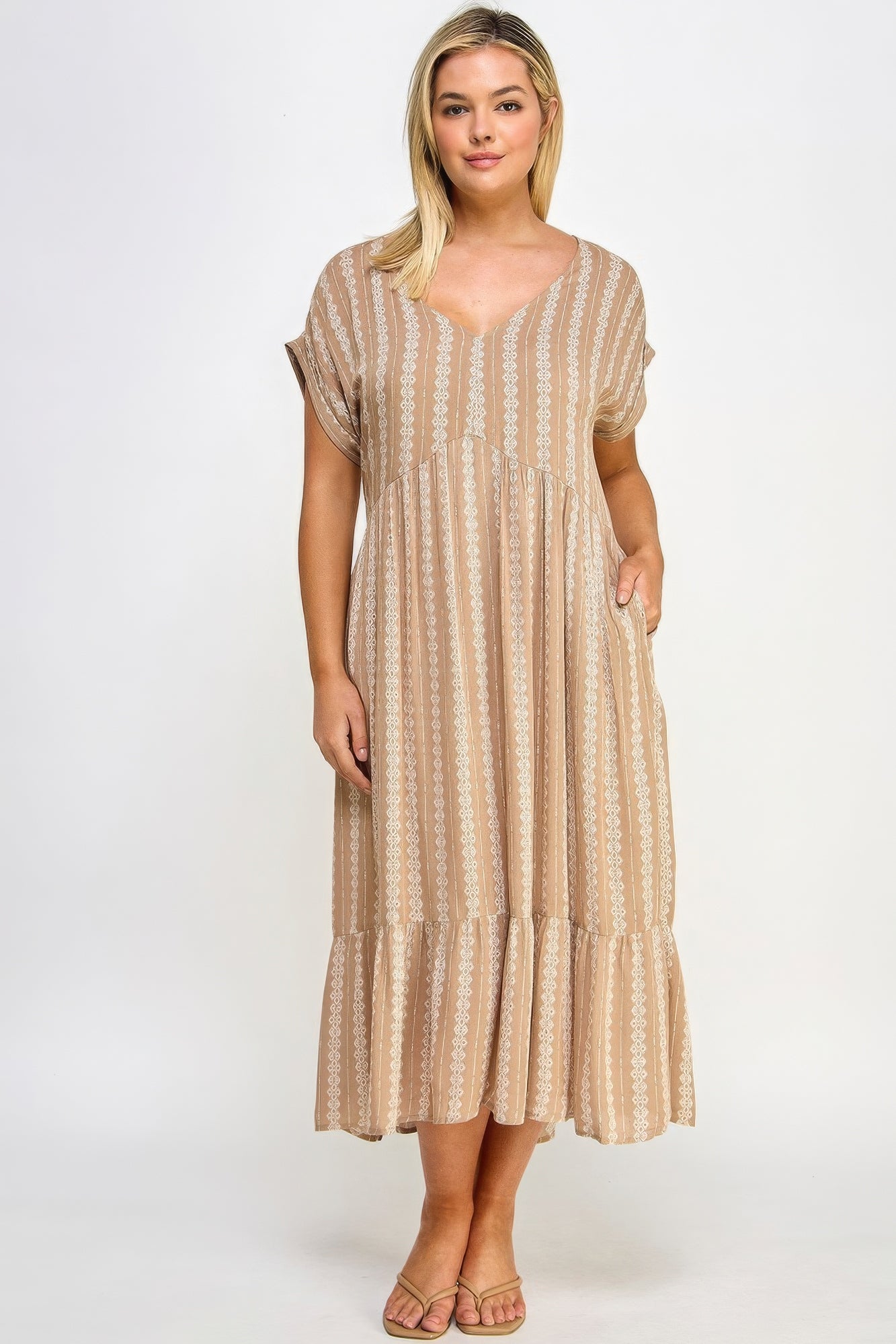 Voluptuous (+) Boho Maxi Dress W/ Slip for Plus Size Women