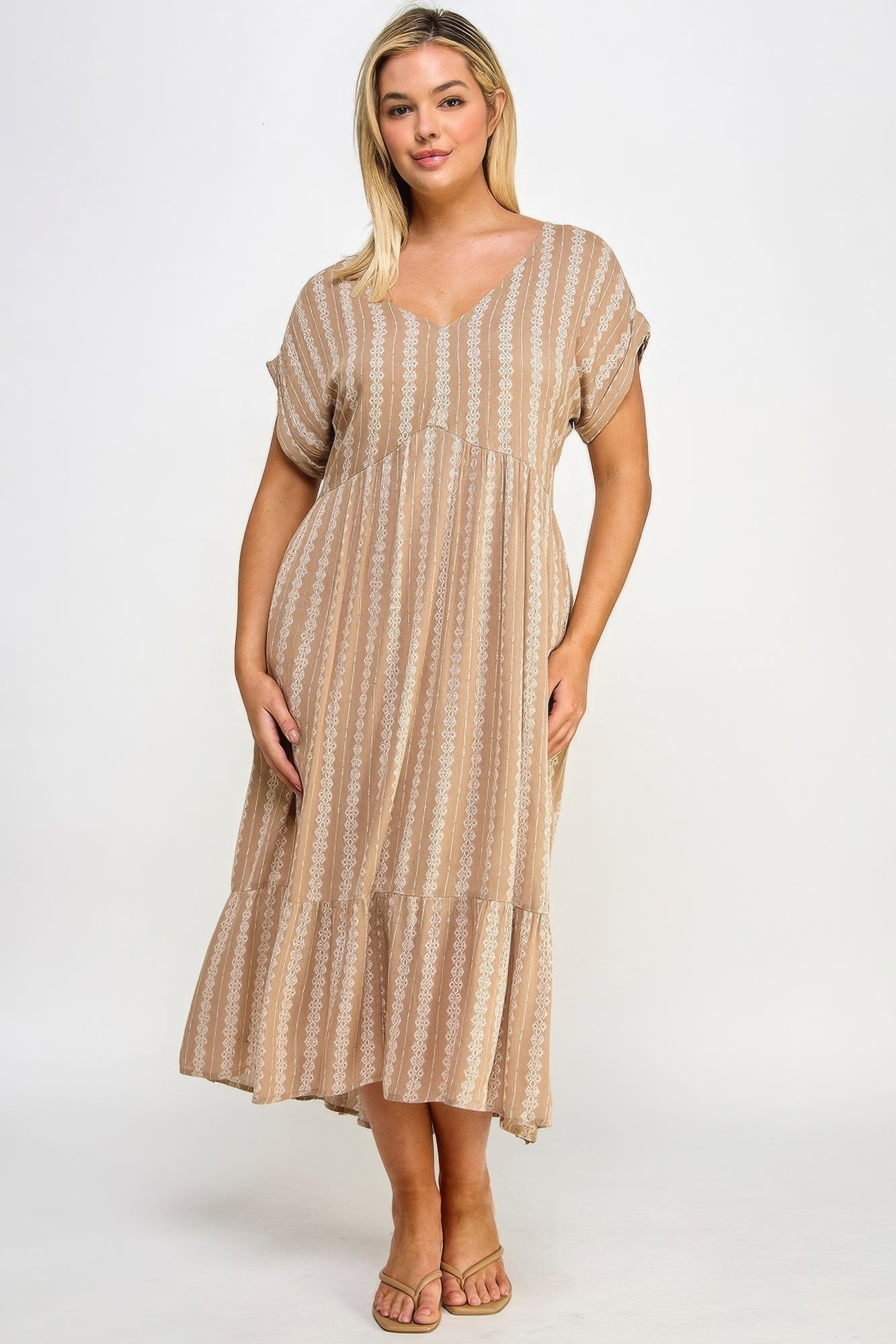 - Voluptuous (+) Boho Maxi Dress W/ Slip for Plus Size Women - womens plus size dress at TFC&H Co.