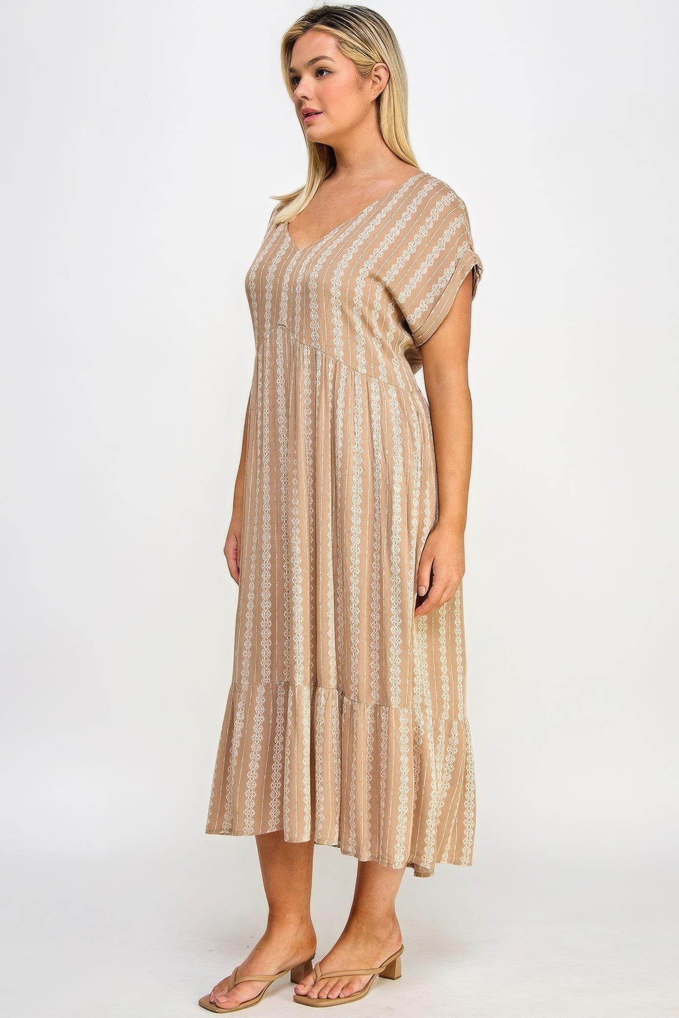 - Voluptuous (+) Boho Maxi Dress W/ Slip for Plus Size Women - womens plus size dress at TFC&H Co.