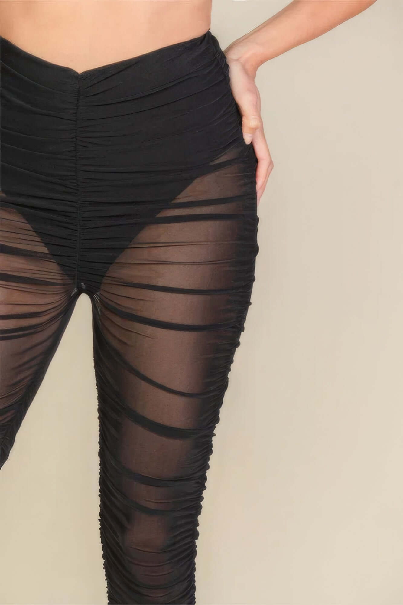 Mesh ruched leggings best sale