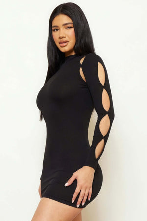 - Cutout Around Shoulder Mini Dress - womens dress at TFC&H Co.