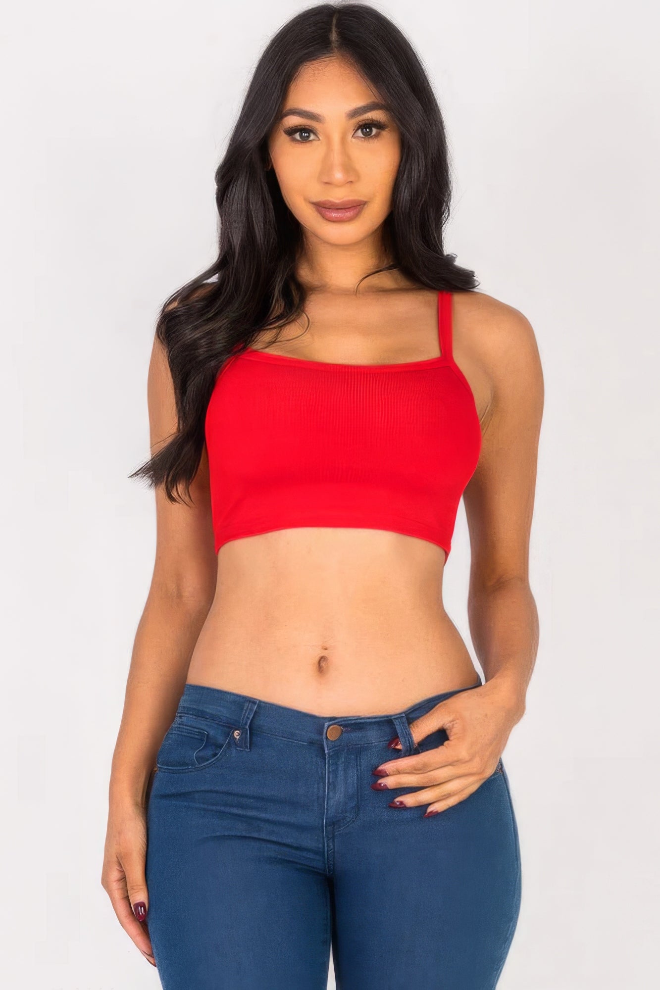 - Ribbed Knit Cami Crop Top - womens crop top at TFC&H Co.