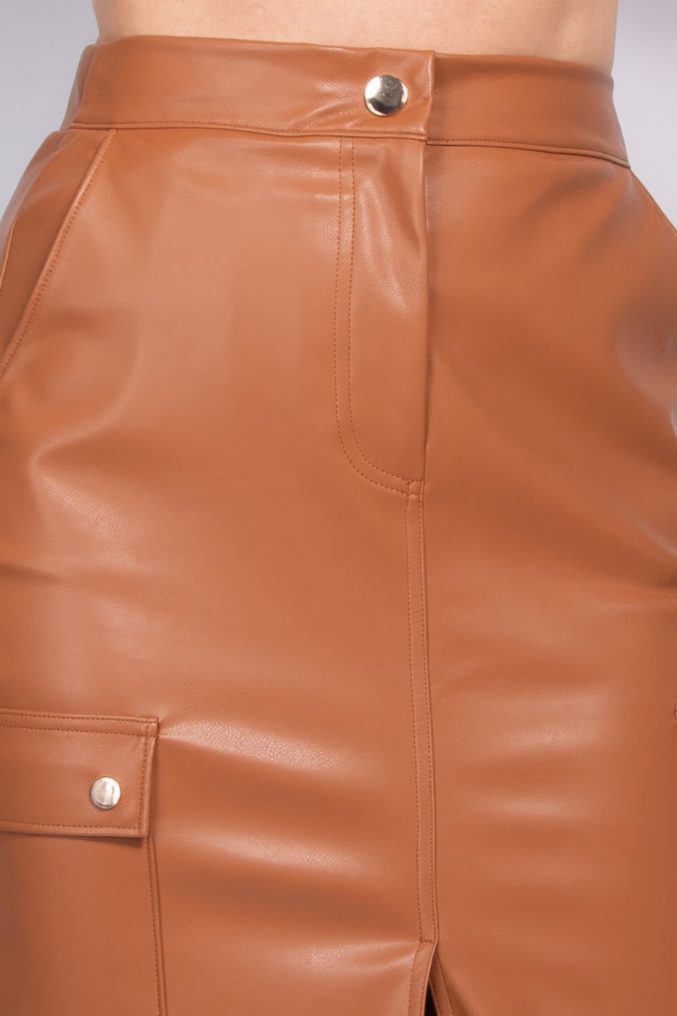 - Faux Leather High-rise Cargo Skirt - womens skirt at TFC&H Co.