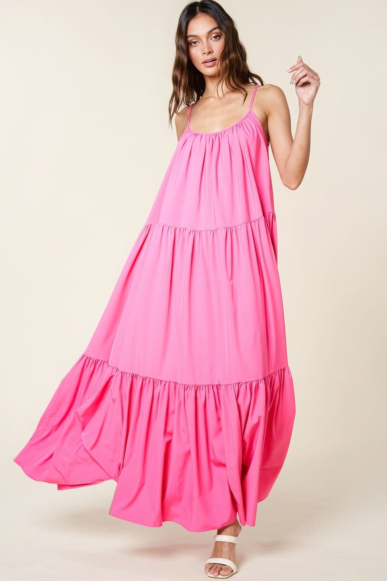 Pink - Maxi Sun Dress With Pockets - womens dress at TFC&H Co.