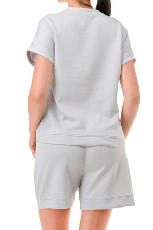 - Air Cotton Monochrome Tee And Shorts Set - womens short set at TFC&H Co.