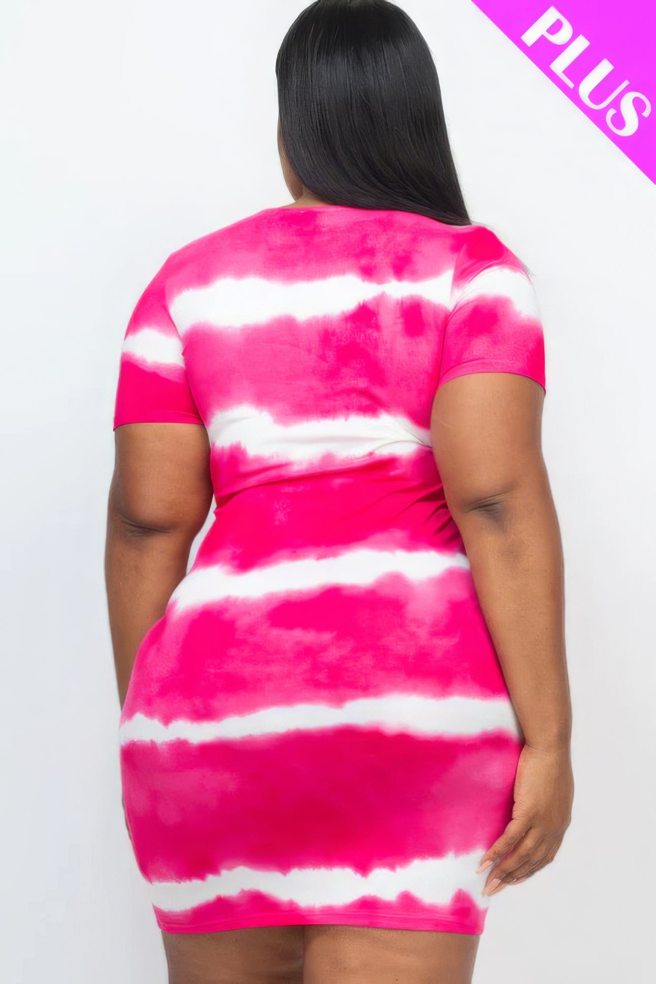 - Plus Size Tie-dye Print Bodycon Dress - womens dress at TFC&H Co.