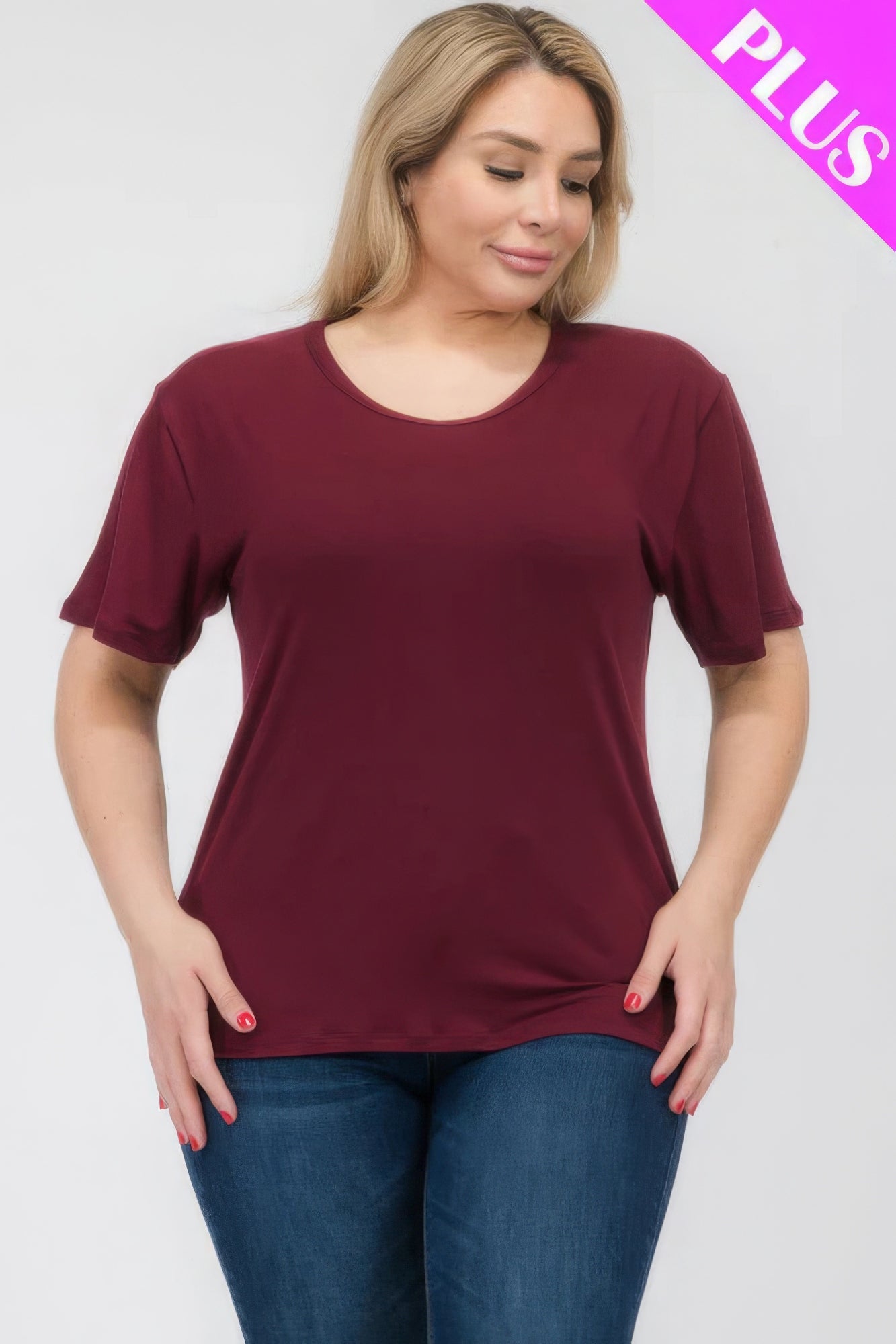 - Plus Size Basic Short Sleeve T-shirt - womens t-shirt at TFC&H Co.