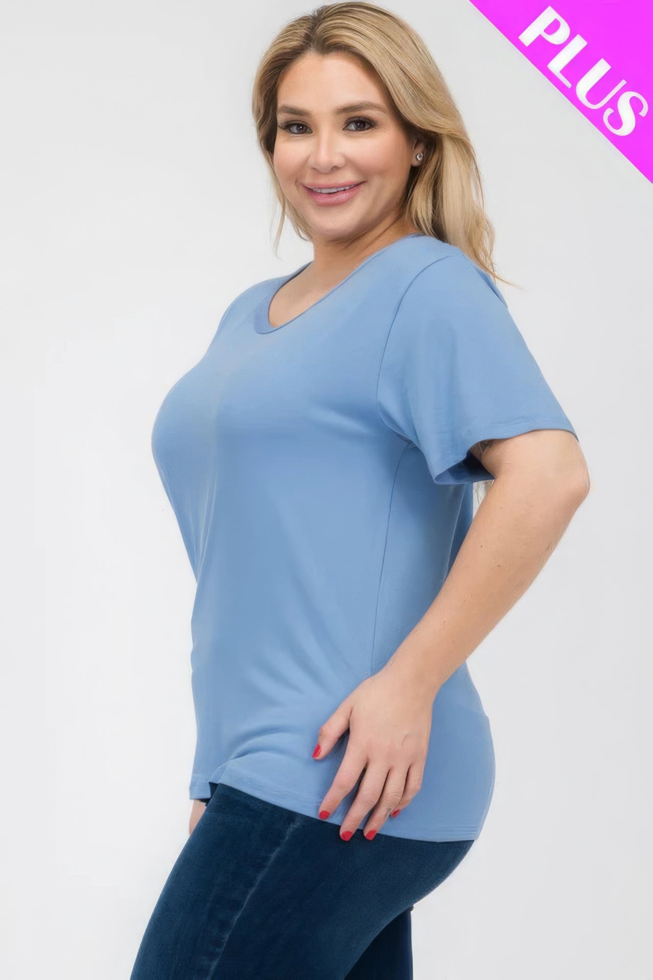 - Plus Size Basic Short Sleeve T-shirt - womens t-shirt at TFC&H Co.