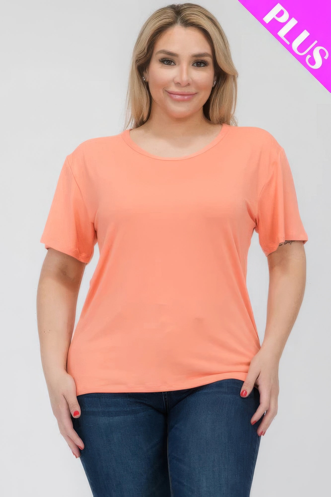 - Plus Size Basic Short Sleeve T-shirt - womens t-shirt at TFC&H Co.