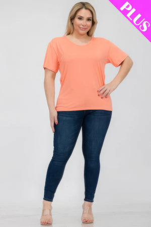 - Plus Size Basic Short Sleeve T-shirt - womens t-shirt at TFC&H Co.