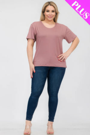 - Plus Size Basic Short Sleeve T-shirt - womens t-shirt at TFC&H Co.