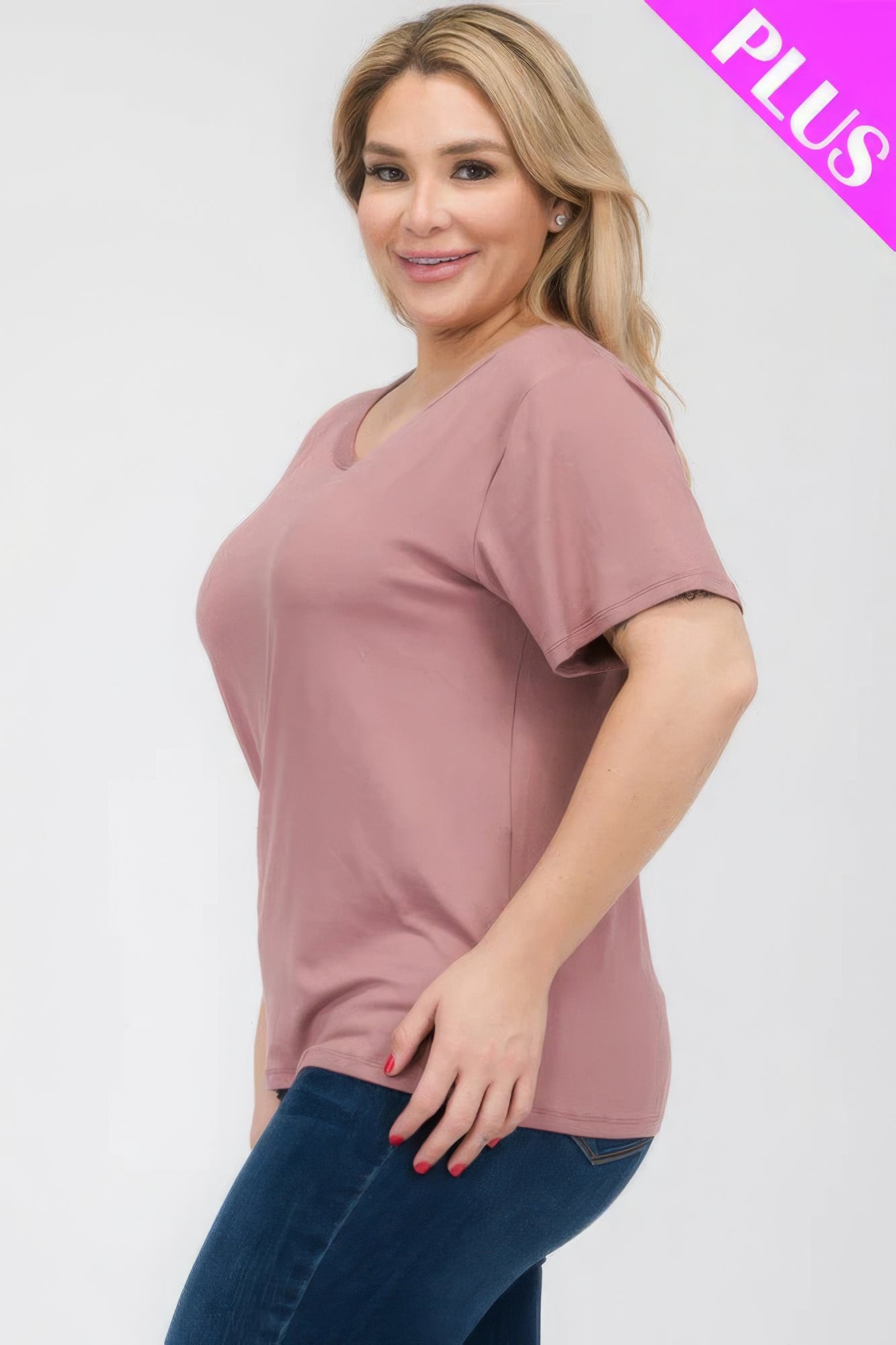 - Plus Size Basic Short Sleeve T-shirt - womens t-shirt at TFC&H Co.