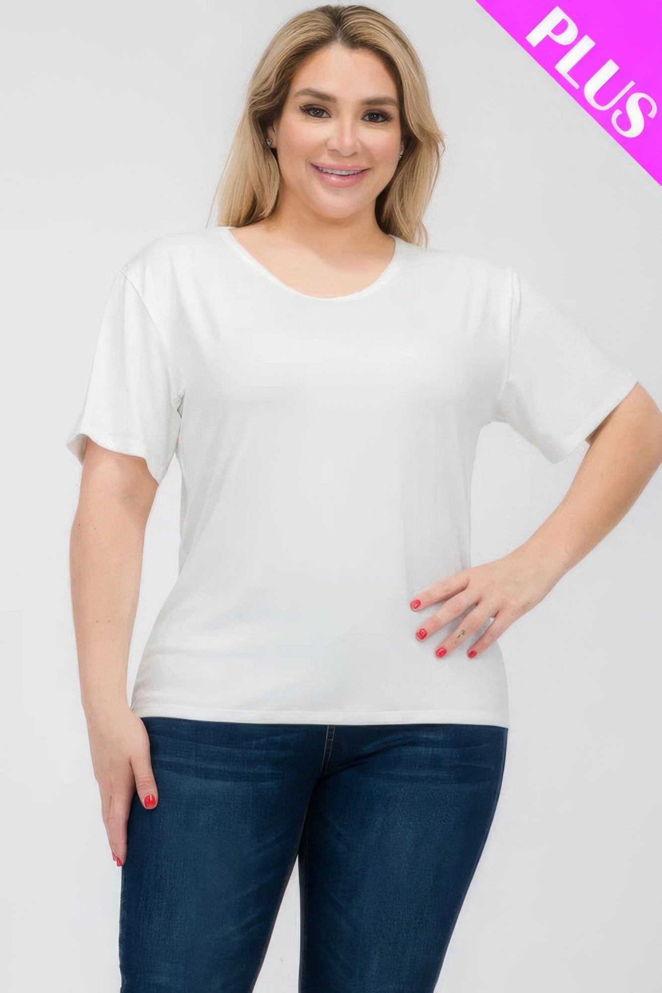 - Plus Size Basic Short Sleeve T-shirt - womens t-shirt at TFC&H Co.