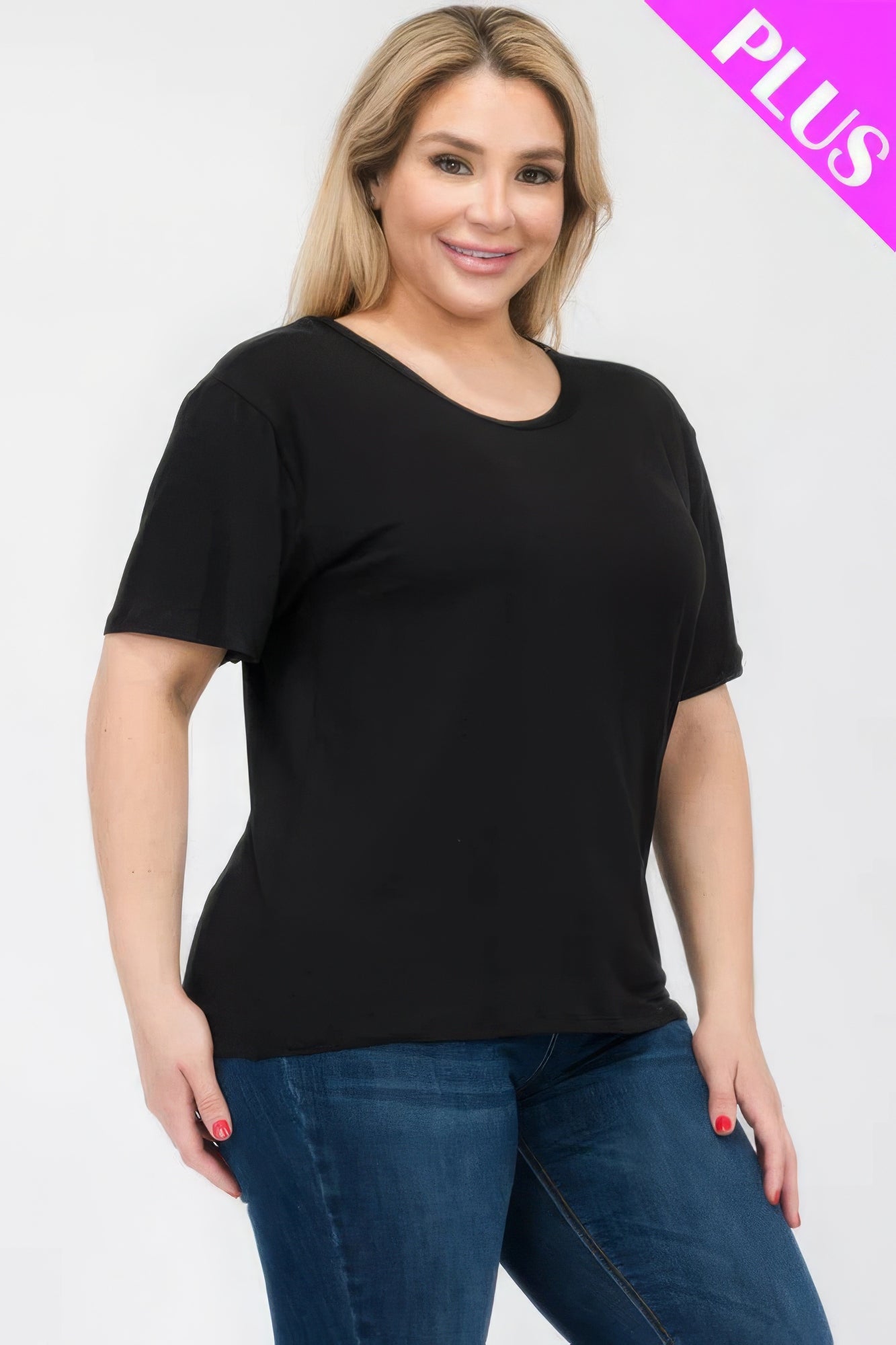 - Plus Size Basic Short Sleeve T-shirt - womens t-shirt at TFC&H Co.